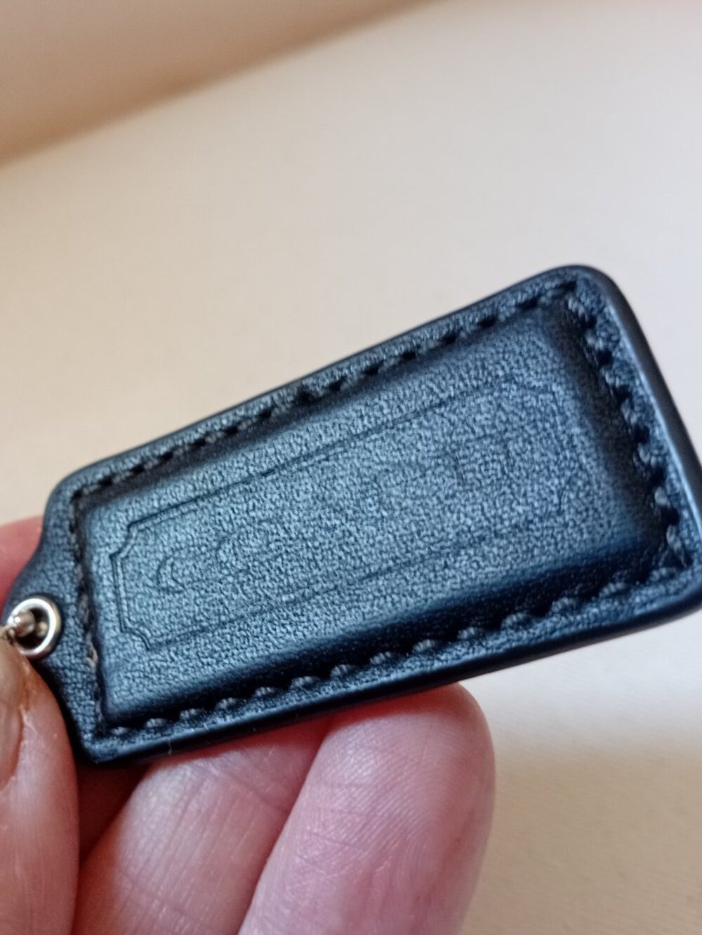 Coach Leather Key Tag/Purse Charm Black